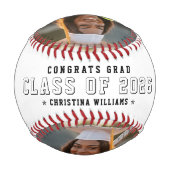 Graduation Class Of Photo Congrats Grad White 野球ボール (裏面)