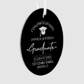 Graduation | Class year and school PHOTO black オーナメント (正面)