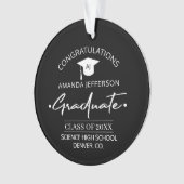 Graduation | Class year and school PHOTO black オーナメント (正面)