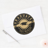 Graduation Classic Gold & Black Template ラウンドシール (封筒)