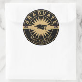 Graduation Classic Gold & Black Template ラウンドシール (バッグ)