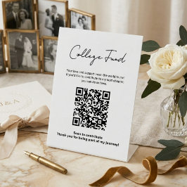 Graduation College Fund QR Code Minimalist 台座サイン