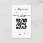 Graduation College Fund QR Code Minimalist Modern エンクロージャーカード (正面)