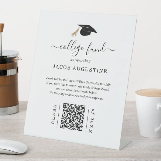 Graduation College Fund with QR Code 台座サイン (インサイチュ)