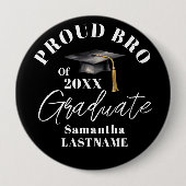 Graduation Commencement Celebration Proud Brother 缶バッジ (正面)