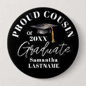 Graduation Commencement Celebration Proud Cousin 缶バッジ (正面)