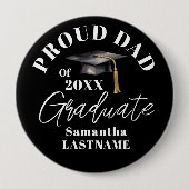 Graduation Commencement Celebration Proud Dad 缶バッジ (正面)