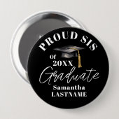 Graduation Commencement Celebration Proud Sister 缶バッジ (正面&裏面)