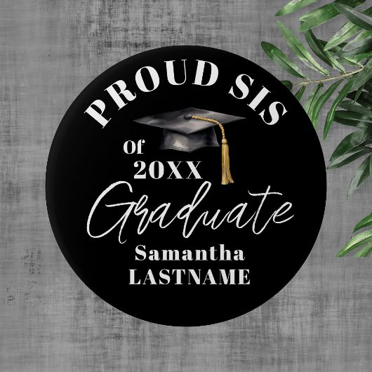 Graduation Commencement Celebration Proud Sister 缶バッジ