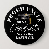 Graduation Commencement Celebration Proud Uncle 缶バッジ (正面)