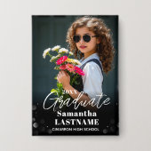 Graduation Commencement Party Selfie Button 缶バッジ (正面)