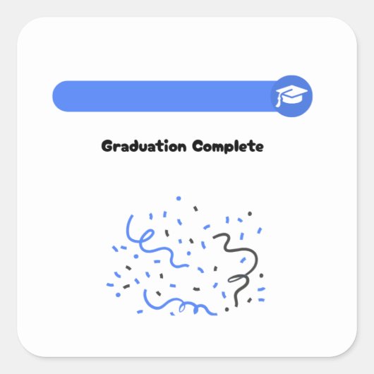 Graduation Complete | Sticker | Phone | Laptop スクエアシール (正面)