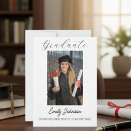 Graduation Congratulations Card - custom Photo 案内状