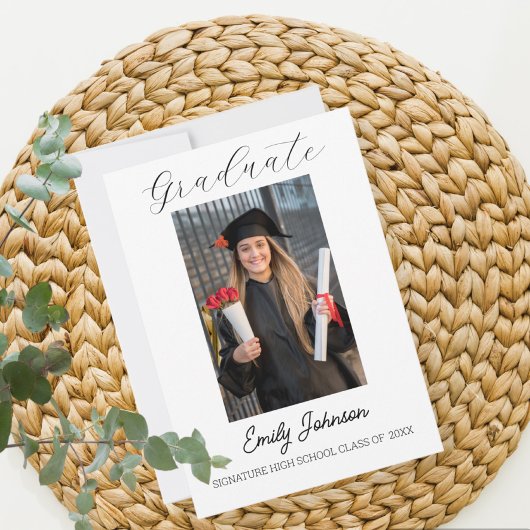 Graduation Congratulations Card - custom Photo 案内状