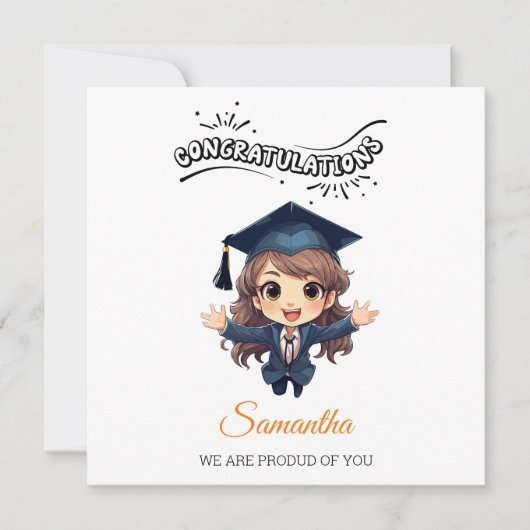 Graduation Congratulations Card with Illustration シーズンカード (正面)
