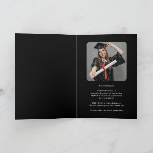 Graduation Congratulations Dream Big Graduate カード (内部)