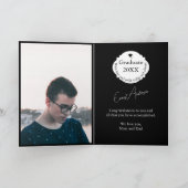 Graduation Congratulations Photo Black White カード (内部)