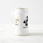 Graduation Dabbing Male Lightning Bolt Custom ビールジョッキ (正面左)