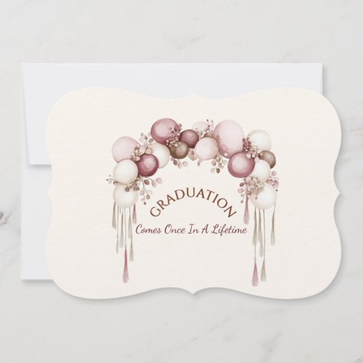 Graduation Daughter Balloons Invitation 招待状 (正面)