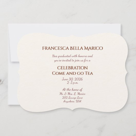 Graduation Daughter Balloons Invitation 招待状 (裏面)