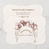 Graduation Daughter Balloons Invitation 招待状 (正面/裏面)