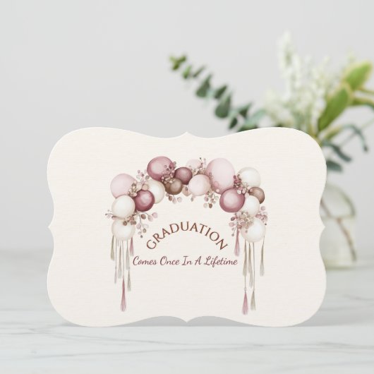 Graduation Daughter Balloons Invitation 招待状 (スタンド正面)