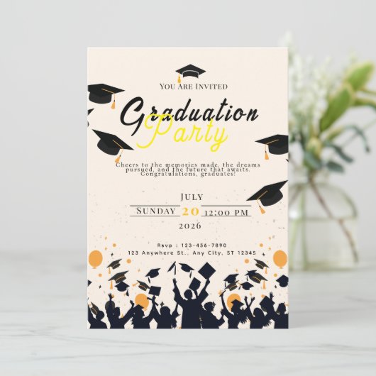 Graduation Digital Invitation Template – Modern Gr 招待状 (スタンド正面)
