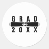 Graduation Diploma Black Envelope Seal ラウンドシール (正面)