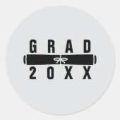Graduation Diploma Black & Silver Envelope Seal ラウンドシール (正面)