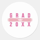 Graduation Diploma Blush & Pink Envelope Seal ラウンドシール (正面)