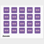 Graduation Diploma Pink & Purple Envelope Seal スクエアシール (シート)