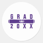Graduation Diploma Purple Envelope Seal ラウンドシール (正面)