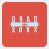 Graduation Diploma Red & Blue Envelope Seal スクエアシール (正面)