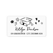 Graduation Doodle Return Address ラベル (正面)