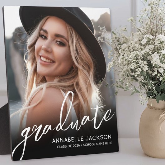 Graduation Elegant Script Photo フォトプラーク