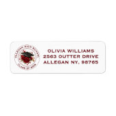 Graduation Emblem Return Address Label with Roses ラベル (正面)