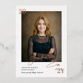 Graduation Era Minimal Graduate Photo Announcement 箔招待状 (正面)