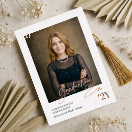 Graduation Era Minimal Graduate Photo Announcement 箔招待状