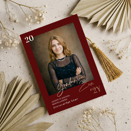 Graduation Era Minimal Graduate Photo Announcement 箔招待状