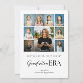 Graduation Era Then & Now Grad Photo Collage Party 招待状 (正面)