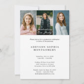 Graduation Era Then & Now Grad Photo Collage Party 招待状 (裏面)