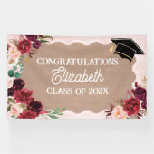 Graduation floral craft party banner 横断幕 (横)
