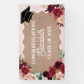 Graduation floral craft party banner 横断幕 (縦)