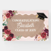 Graduation floral craft party banner 横断幕 (横)