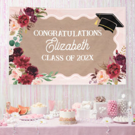 Graduation floral craft party banner 横断幕