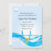 Graduation from Nursing School elegant medical 案内状 (正面)