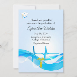 Graduation from Nursing School elegant medical 案内状