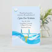 Graduation from Nursing School elegant medical 案内状 (スタンド正面)