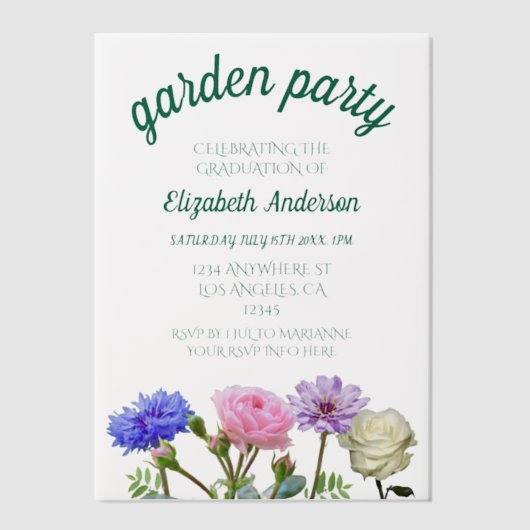 Graduation Garden Party ベラム紙招待状 (正面)