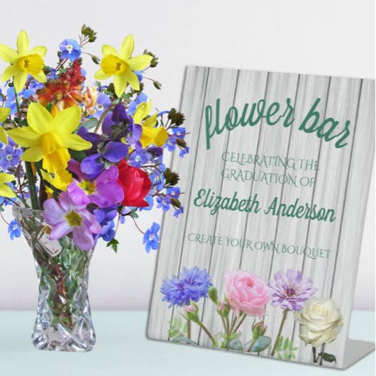 Graduation Garden Party Flower Bar 台座サイン
